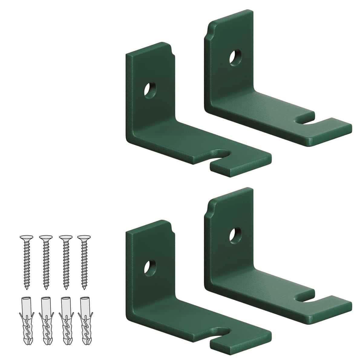pattes de fixation murale et vis vert