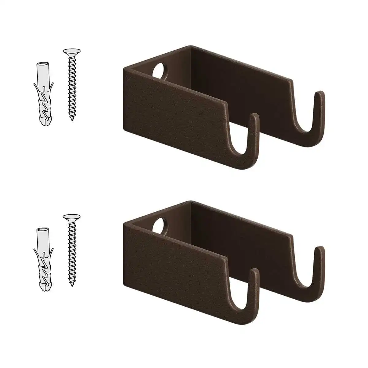 Pattes de fixation x2 pour treillage mural - acier galvanisé brun  Pattes de fixation x2 pour treillage mural - acier galvanisé brun