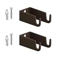 Pattes de fixation x2 pour treillage mural - acier galvanisé brun  Pattes de fixation x2 pour treillage mural - acier galvanisé brun