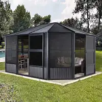 Pavillon de jardin Charleston 14,7m2 - Aluminium et acier galvanisé 3,8x3,8m