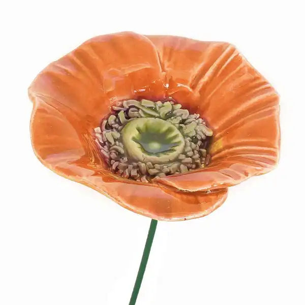 pavot orange champetre ceramique