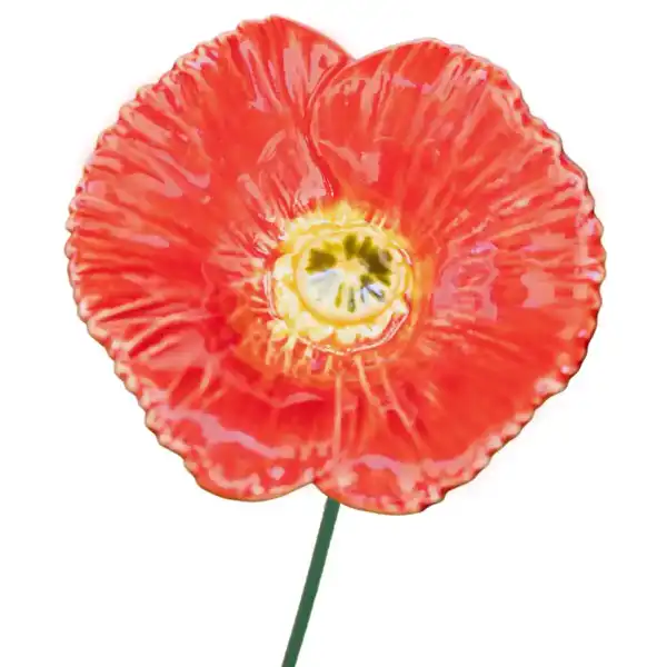 pavot rouge ceramique