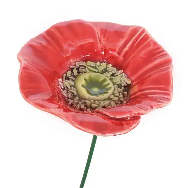 pavot rouge champetre ceramique