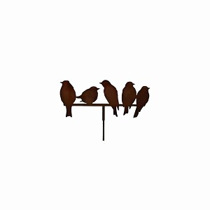 Silhouette oiseaux perchés - déco de jardin en métal