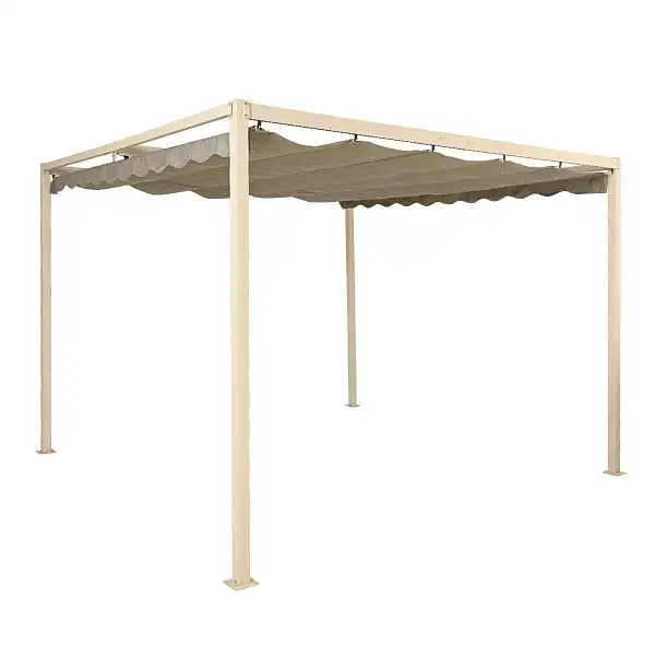 pergola alu toile retractable beige