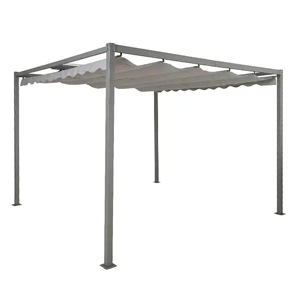 pergola alu toile retractable gris