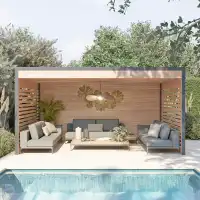 Pergola en bois 14,5m2 - Douglas 55mm fabrication française L.5 x l.2,9 x H.2,58m