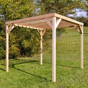 Pergola en bois Douglas français L. 2,90 x l. 2,90 x H. 2,50m - Modulable