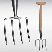 Petite fourche Sneeboer en inox et manche en frêne  Petite fourche Sneeboer en inox et manche en frêne