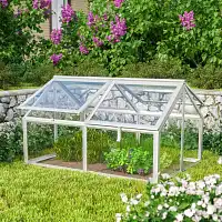 Mini serre de jardin - Châssis froid en aluminium anodisé et verre trempé L.124 x l.89 x H.71cm