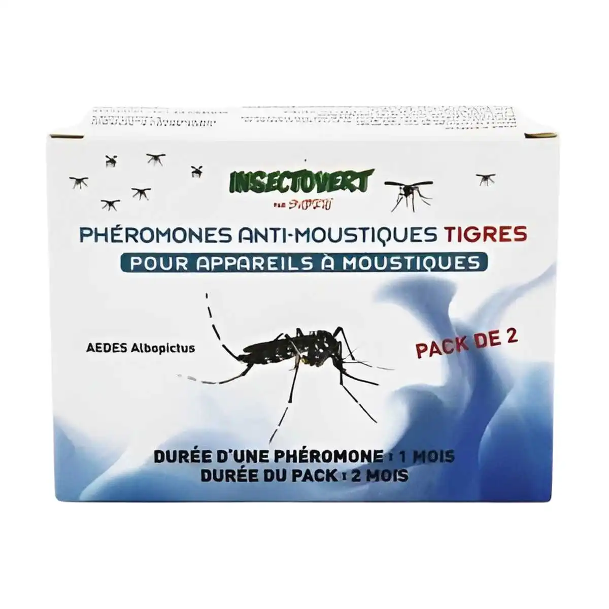 Phéromones anti-moustiques tigres pour piège extérieur - Pack 2 mois  Phéromones anti-moustiques tigres pour piège extérieur - Pack 2 mois