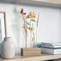 Support pour fleurs séchées en bois, fabrication artisanale - L.12 x l.4 x H.4cm