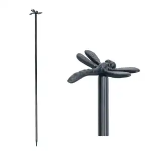 Piquet de fixation décoratif pour clôture PRATIC en métal noir - D.1,6 x H.123cm - Libellule