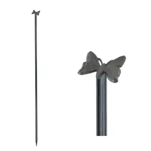Piquet de fixation décoratif pour clôture PRATIC en métal noir - D.1,6 x H.123cm - Papillon