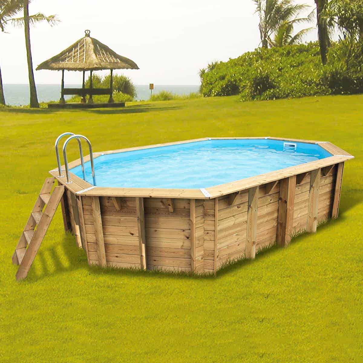 Bâche de protection piscine bois Ubbink SunWater toutes tailles
