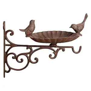 Mangeoire oiseaux en fonte avec accroche murale 28 cm