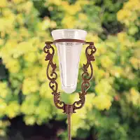 Pluviomètre en verre décoratif avec support en fonte