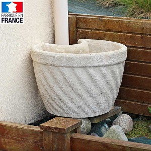 Pots de fleurs cache gouttière en pierre reconstituée - Diam.51cm - lot de 2