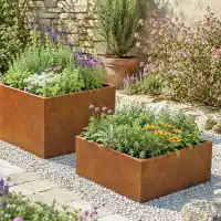 Carré potager en acier corten - L.99 x l.99cm