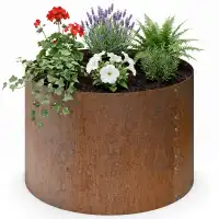 Jardinière ronde - Bac potager en acier corten D.93 x H.60cm