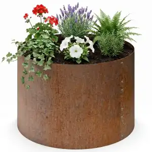 Jardinière ronde - Bac potager en acier corten D.93 x H.60cm