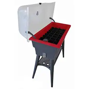 Potager sur pieds avec cloche à semis Calipso COMBI 40L - Cerise