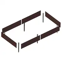 Kit potager rectangle en acier 200x100x25cm - Marron