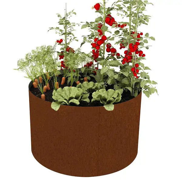 potager rond 60cm acier corten