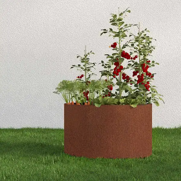 potager rond acier corten