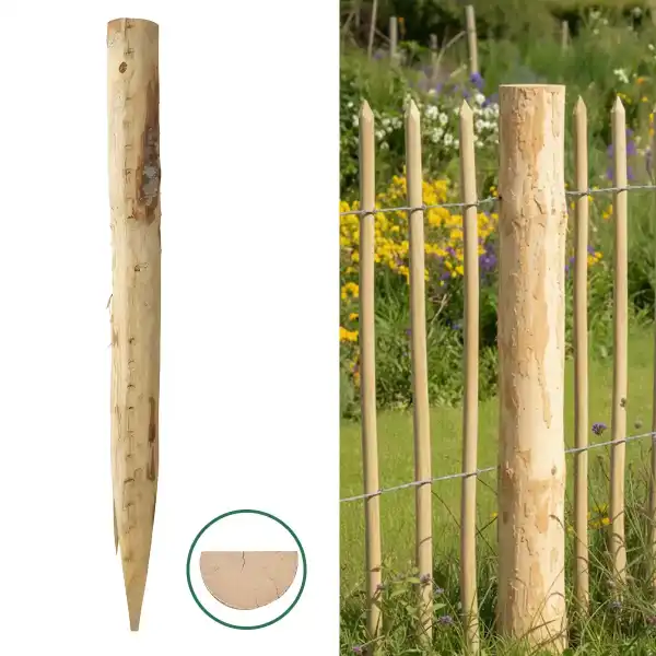 poteau bois chataignier 160 cm