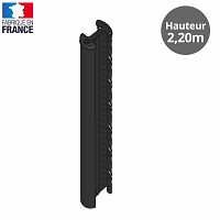 Poteau à encoches Haut. 2m20 pour fixer panneau grillagé 1m73 au sol - Gris