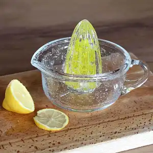 Presse agrumes manuel en verre - Jaune