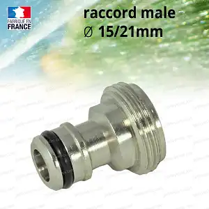 Raccord tuyau arrosage adaptateur male 15/21mm