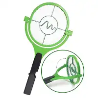 Raquette éléctrique anti-mouches anti-moustique pivotante à 90°