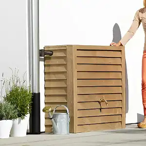 Récupérateur eau de pluie imitation bois 350L