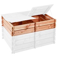 Réhausse pour composteur en bois double compartiment Douglas français 238L - Long. 120 x l. 90 x H. 27cm