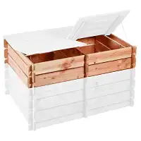 Réhausse pour composteur en bois double compartiment Douglas français 238L - Long. 120 x l. 90 x H. 27cm  Réhausse pour composteur en bois double compartiment Douglas français 238L - Long. 120 x l. 90 x H. 27cm