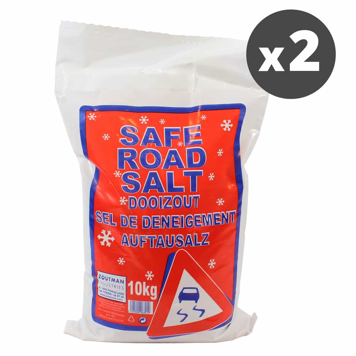 Sacs de sel de déneigement - 20kg - lot de 2