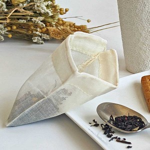 5 sachets de thé réutilisables en coton bio