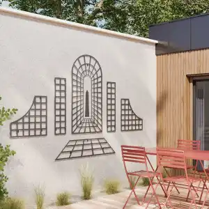 Treillage trompe l'oeil à composer - acier noir