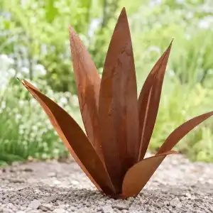 Agave en acier corten pour décoration extérieure - L.35 x H.65cm