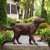 Statue Chien Labrador en bronze - Sculpture animaux de jardin - L. 115 x l. 30 x H. 70cm