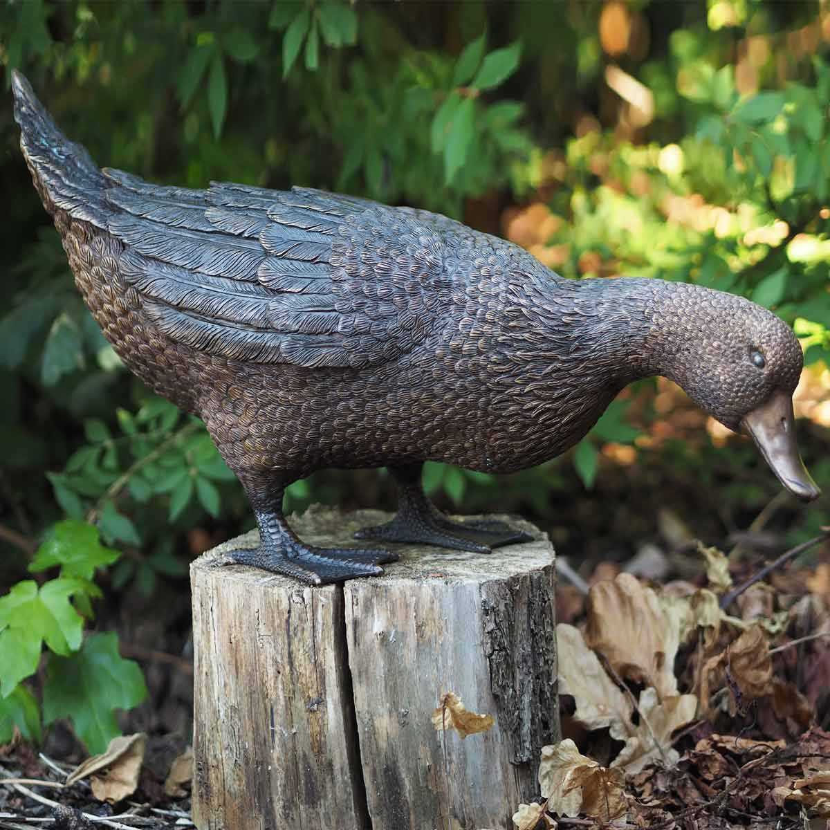 Statue canard animal en bronze H. 30cm
