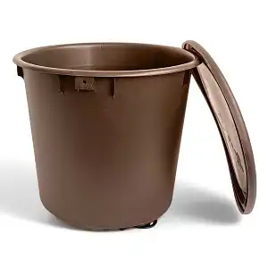 Bokashi Box Composteur de cuisine 10L - 1er prix - 1 seau marron - D.29.5 x H.26 cm - Fabriqué en France