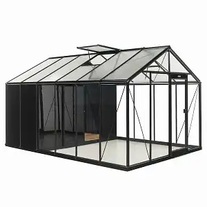 Serre et abri de jardin COMBO 13.62m2 ACD - R306-2 Aluminium noir  Serre et abri de jardin COMBO 13.62m2 ACD - R306-2 Aluminium noir