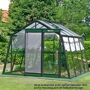 Serre de Jardin Prestige 9.12m2 paroi oblique S104H - Couleur RAL au choix
