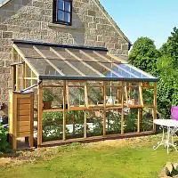 Serre de jardin adossée en bois Classic Lean To Eight Gabriel Ash - 5 panneaux