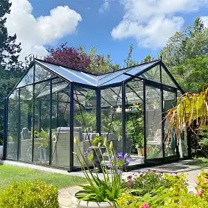 Serre de vie Hélène 15.79m2 ACD - Aluminium noir  Serre de vie Hélène 15.79m2 ACD - Aluminium noir