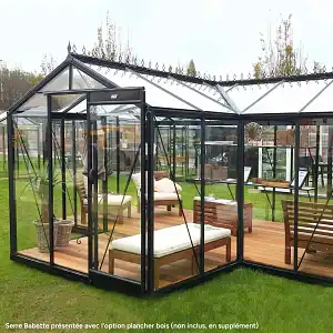 Serre de vie Babette 15.40m2 ACD - Aluminium noir  Serre de vie Babette 15.40m2 ACD - Aluminium noir