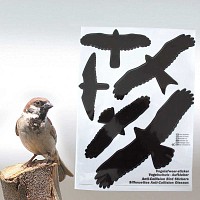 Silhouette anti collision oiseau - 1 feuille de 5 autocollants